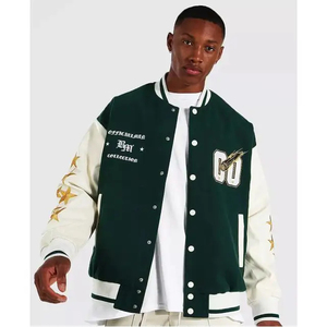 Custom Wool/Viscose Baseball <b>Jacket</b> OEM Design with Logo Fleece Letterman <b>Jacket</b> for <b>Men</b> Breathable Quick Dry <b>Summer</b> - Product Image 1