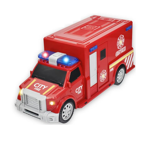 Véhicule de Secours Urbain Électrique en Promotion : Ambulance, Voiture de <span class=keywords><strong>Police</strong></span>, Camion de Pompiers avec Musique LED et Histoires, Roues Universelles, Jouet Camion de Pompiers Rouge - Product Image 1