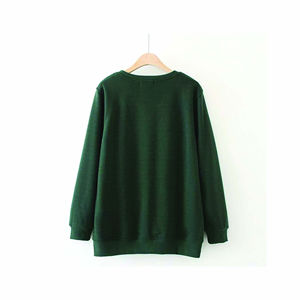 Casual algodón personalizar letra impresión personalizada marca Logo pulóver mujeres cuello redondo suelto cálido gota hombro sudadera - Product Image 1