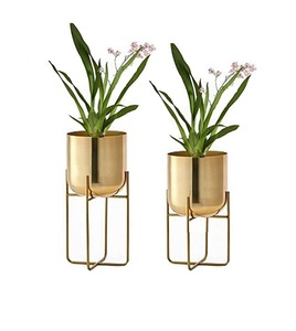 Jardinière antique en cuivre pur faite à la main avec support en métal de très bonne qualité avec forme personnalisée à un prix très abordable - Product Image 5