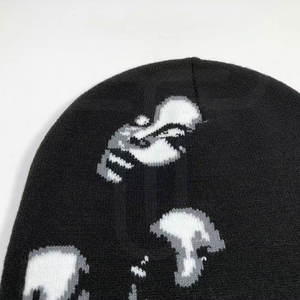 Latest Design Custom Soft Thick Outdoor <b>Beanie</b> <b>Hat</b> For Men <b>Women</b> Warm Knit Cuffed Skull Cap Sports and Daily Use Jacquard - Product Image 4