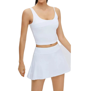 Wholesale Half Zip Tennis Dress Ladies Sports Waist Zip Sleeveless Women Golf Dress <b>Pickleball</b> Skirt Tennis Set - Product Image 1