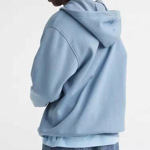 Sweat à capuche zippé surdimensionné pour hommes, de haute qualité, logo personnalisé brodé, sweats à capuche en coton uni vierge pour la vente en gros - Product Image 3