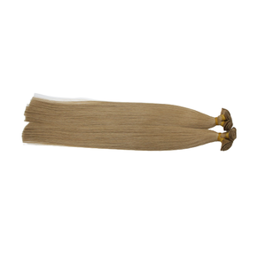 Extensiones de cabello Remy de trama atada a mano marrón claro Cabello liso de doble estiramiento virgen crudo teñido con procesamiento químico - Product Image 1