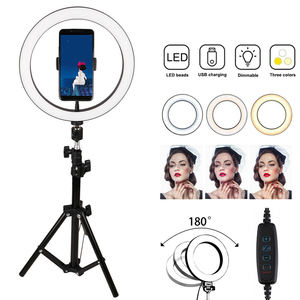 Neewer Anneau lumineux pour selfie de 10 pouces avec trépied de 76 pouces, support universel pour téléphone, équipement de diffusion en direct - Product Image 4