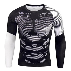 Wholesale Saleh Enterprises Premium Men <b>Compression</b> Shirt Spandex/Polyester Tight Fit Quick Dry Solid Color Sublimation Printed - Product Image 1