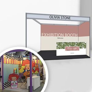 Custom Modular L Shape Trade Show Exhibition Booth Display <b>Stand</b> Eco Friendly Graphic <b>Backdrop</b> Package with Installation - Product Image 1