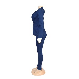 Vestes en jean longues bleu OEM de haute qualité fabriquées sur mesure Veste en jean pour femmes Vente en gros Vestes en jean Fournisseurs avec logo personnalisé - Product Image 6