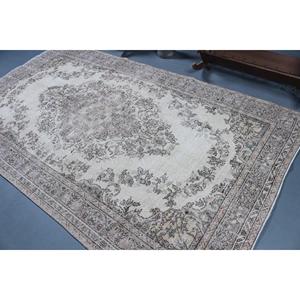 Alfombra Turca de 5.4x9.5 pies, Alfombra, Alfombra Ikat Gris de Lana - Product Image 4