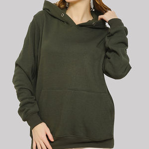 Vente en gros 100% sweats à capuche en molleton de coton pour femmes avec impression de logo personnalisé sweats à capuche surdimensionnés à manches longues pour femmes - Product Image 5