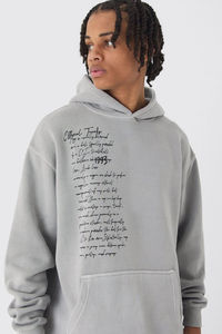 เสื้อมีฮู้ดผ้าฟลีซฝรั่งเศสระบายความร้อนทรงโอเวอร์ไซส์พิมพ์ลายนูนไหล่ไหล่สำหรับเล่นกีฬาฤดูหนาวมีสไตล์ - Product Image 3