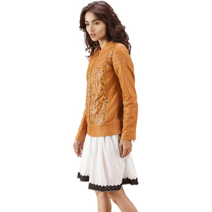 Latest Arrival Women's Winter Jacket Eco-Friendly Windproof Breathable Canvas Leather Zipper Casual Finished Adult Size Plain - Product Image 3