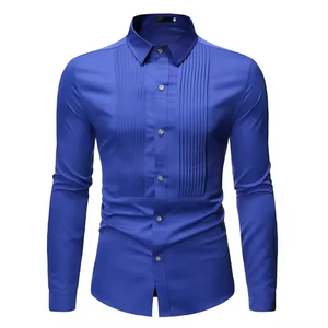 Chemises Oxford sur mesure pour hommes Chemise habillée à manches longues en coton polyester de style tendance - Product Image 5