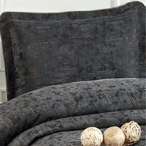 Guzide Sara Anthracite Grey 4-Piece Customized Classic Luxury Home <b>Bedspread</b> <b>Set</b> 100% Chenille Organic Woven Striped Washable An - Product Image 2