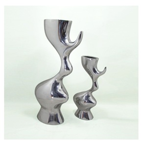 Pot de vase à fleurs de haute qualité de conception unique finition argentée en aluminium pour la décoration intérieure salon et chambre à coucher - Product Image 5