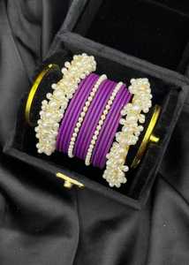 Churi Bangles Sets <b>for</b> Girls Elegant Style Indian Handcrafted Silver Plated <b>Copper</b> Alloy Geometric Design Jewelry <b>Women's</b> - Product Image 4