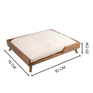 Pet Bed with Frame and Soft <b>Cushion</b> Modern Wooden Dog Bed <b>for</b> Medium to <b>Large</b> Pets Cat Bed Indonesia Manufacturer Pet Furniture - Product Image 4
