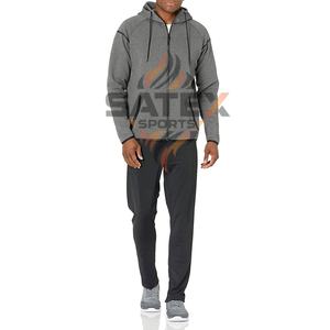 Sweat à capuche zippé pour homme, 100% coton, uni, respirant, séchage rapide, vêtements de sport et de course en plein air, service de personnalisation OEM - Product Image 1