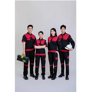 ชุดทำงานผู้หญิงแบบมองเห็นได้ชัดเจน ทนทาน ยี่ห้อ FMF สีดำและสีแดง แขนสั้น ผลิตในเวียดนาม ระบายอากาศได้ดี สวมใส่สบาย - Product Image 2