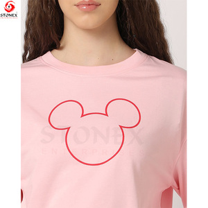 Sudadera Corta Rosa para Mujer con Cuello Redondo, Logotipo Personalizado, Estampado de Contorno, Manga Larga, Tejido de Algodón, Estilo Otoñal - Product Image 5