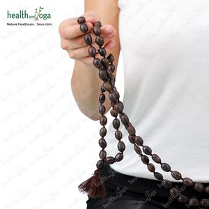 HealthAndYoga Lotus Mala Perles avec Pochette Velours 86 cm Chaîne 108 + 1 Graines Prière Énergie Chakra Équilibrage Mantra Jap Récitation - Product Image 5