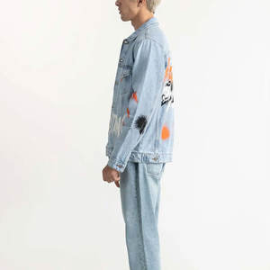 แจ็กเก็ตยีนส์สำหรับผู้ชายเสื้อแจ็กเก็ตผ้าเดนิมแบบซับลิเมชันออกแบบได้ตามต้องการ - Product Image 2