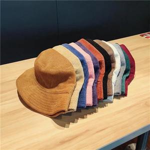 หมวกบักเก็ตผ้าลูกฟูกสำหรับฤดูใบไม้ร่วงและฤดูหนาว สำหรับผู้หญิงและผู้ชาย สีพื้น หมวกชาวประมงสำหรับใส่ลำลอง งานปาร์ตี้กลางแจ้ง ท่องเที่ยว ผ้าเจอร์ซีย์ - Product Image 5