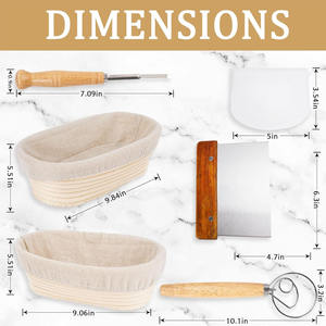 Vintage Round Rattan Bread Proofing Baskets, Home Breadmaking Breadbasket Made Bamboo Low <b>Cheap</b> Price Manufacturer - Product Image 5