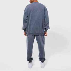 Conjunto Deportivo de Dos Piezas para Hombre, Estilo Jogging, Lavado Ácido, 100% Algodón, Último Estilo, Diseño Sólido 2 en 1, Invierno 2026 - Product Image 5