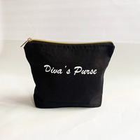 Pochette cosmétique en toile de coton biologique écologique personnalisée étui à fermeture éclair de style vintage avec motif de bonbons sac d'emballage avec logo