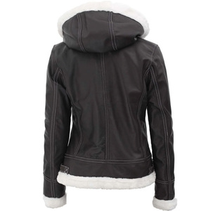 Chaqueta de Cuero para Mujer, Diseño Nuevo, OEM, Personalizada, Casual, con Forro de Piel, Talla Grande, con Forro de Poliéster, Diseño Moderno - Product Image 2