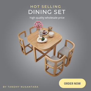 Nuevo producto natural Juego de comedor de madera Mesa de comedor y muchas sillas Muebles para el hogar Fábrica directa de Indonesia - Product Image 5