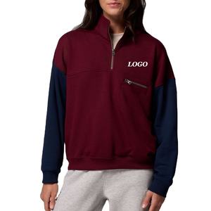 Sudadera de Mujer con Diseño ColorBlock para Pedidos al por Mayor, con Bolsillos Delanteros con Cremallera para Mayor Comodidad, Ropa Casual con Logotipo Personalizado a Precio Económico - Product Image 1