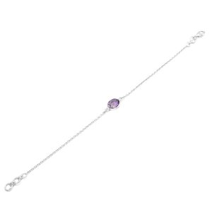 925สเตอริงเงินอเมทิสต์ธรรมชาติสร้อยข้อมือเครื่องรางดีเครื่องประดับงานแต่งงานแบบมินิมอลของขวัญที่สมบูรณ์แบบสำหรับเธอ - Product Image 2