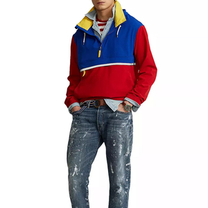 2024 Autumn Winter Plain Color Style Men Half Zip up Oversized Drop Shoulder Thermal Hoodie OEM Service Men Half Zip Hoodie - Product Image 2