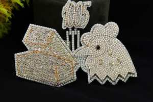 Pendentif personnalisé unique en forme d'oiseaux hip-hop en argent sterling 925 plaqué rhodium, avec moissanite VVS Ice, testé - Product Image 4