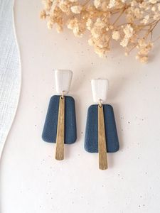 VARIETY WARMTH COLGANTES Lámina de oro Negro Resina blanca Pendientes en forma de corazón Cuadrado Redondo Geométrico Gota de resina de madera - Product Image 5