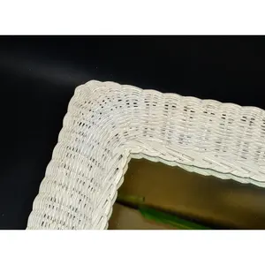 Espejo de mimbre para colgar en la pared, precio de fábrica al por mayor, para decoración del hogar, espejo de mimbre natural, diseño de espejo de cuerda de yute - Product Image 4