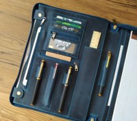 Organizador de documentos de cuero profesional Portapapeles Carpeta de cartera A4 Bloc de notas para negocios y reuniones LP-0018