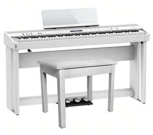FP-90X 88-Key Digital Piano-White Bundle KSC-90 Stand Three Pedal <b>Bench</b> Online Lessons Instructional DVD <b>Weighted</b> Keys Built-In - Product Image 1