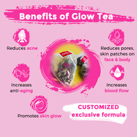 Thé éclaircissant pour la peau personnalisé avec rose et hibiscus, marque privée, thé pour une peau éclatante