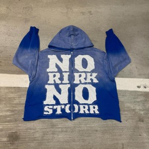 Sudadera con capucha con estampado completo de logotipo personalizado Unisex, ropa de calle, patrón recortado, sudaderas informales con dobladillo crudo, estampado sólido de talla grande con borde cortado y abullonado - Product Image 6