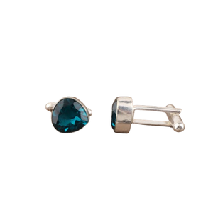 Boutons de manchette artisanaux en apatite naturelle, sertis en argent sterling 925, bijoux unisexes faits à la main, élégants pour tenue formelle - Product Image 5