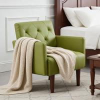 Fauteuil d'appoint capitonné surdimensionné en tissu PU avec dossier large et coussin épais, idéal pour la lecture dans le salon, la chambre ou le bureau