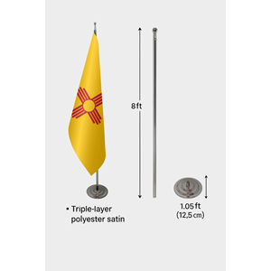Custom 3x5ft New Mexico Interior Official <b>Flag</b> Pennant Style Digital Printing Cotton Plastic Material Aluminum Fiberglass <b>Pole</b> - Product Image 6