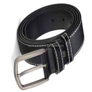 Cinturón casual de cuero de moda para hombre de grano superior en todos los tamaños y colores personalizados con hebilla de punta única de latón acabado mate sólido - Product Image 6