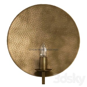 Berlapis emas berbentuk bulat tekstur dipalu Modern mewah seni kamar tidur dinding tempat lilin dekorasi dalam dan luar ruangan dekoratif petir - Product Image 2
