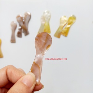 Mini cuchara de concha de Caviar bonita, 6cm, Color amarillo y marrón, para restaurante - Product Image 3