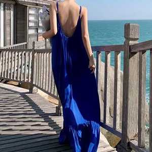 2023ขายส่งราคาคอวีเปลือยชุดฤดูร้อนผ้าฝ้ายยาวชุดลำลองสำหรับผู้หญิง - Product Image 3