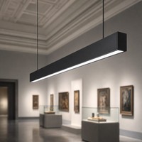 Luminaire suspendu linéaire LED en aluminium de 1000 mm pour galerie de musée, 6000K, dimmable, lampe de plafond pour salle d'exposition